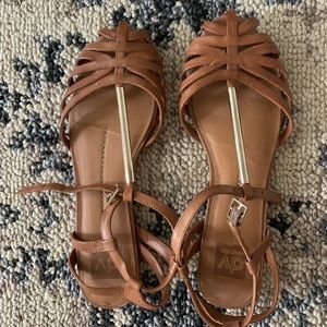 Dolce vita gold and tan sandals